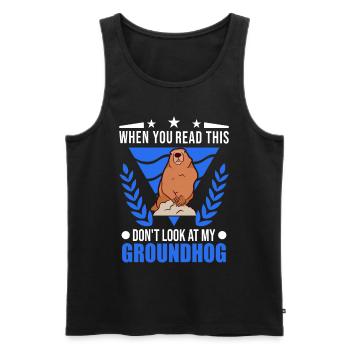 Marmot Gift Groundhog Day Woodchuck - Men's Premium Organic Tank Top - black - Front - Michal (187cm)