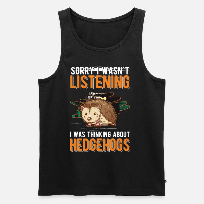 Igel Stacheligel - Männer Premium Bio Tank Top - Schwarz