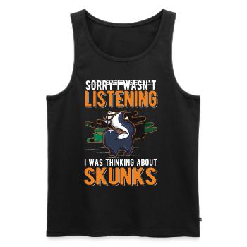 I was thinking about Skunks Stinktier - Männer Premium Bio Tank Top - Schwarz - Vorne - AI Model Male 178 light (178cm)