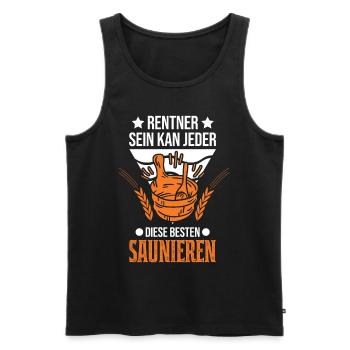 Sauna Rentner Saunieren Opa Saunagänger - Männer Premium Bio Tank Top - Schwarz - Vorne - Michal (187cm)
