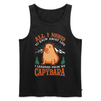 Capybara Wasserschwein Capibara - Men's Premium Organic Tank Top - black - Front - AI Model Male 178 light (178cm)