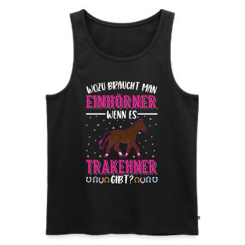 Trakehner Einhorn Trakehner Geschenk - Männer Premium Bio Tank Top - Schwarz - Vorne - AI Model Male 178 light (178cm)