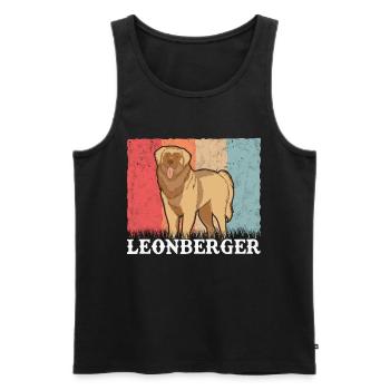 Leonberger Retro - Men's Premium Organic Tank Top - black - Front - AI Model Male 178 light (178cm)