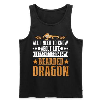 Bartagame Dragon barbu - Débardeur bio Premium Homme - noir - Devant - Michal (187cm)