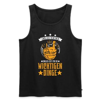 Sauna Rentner Saunieren Opa Saunagänger - Männer Premium Bio Tank Top - Schwarz - Vorne - Michal (187cm)