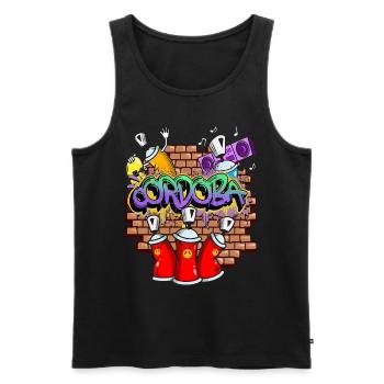 Cordoba Espagne Ville Graffiti Sprayer Skater - Débardeur bio Premium Homme - noir - Devant - Michal (187cm)