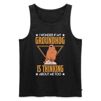 Marmot Gift Groundhog Day Marmot - Men's Premium Organic Tank Top - black - Front - Michal (187cm)