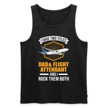 Flight Attendant Father Flight Attendant Dad - Men's Premium Organic Tank Top - black - Front - Michal (187cm)