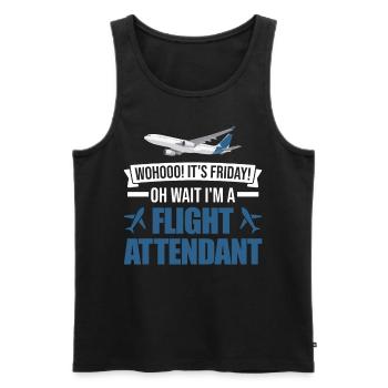 Flight Attendant Gift Stewardess Flight Attendant - Men's Premium Organic Tank Top - black - Front - Michal (187cm)