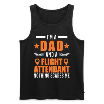 Flight Attendant Father Flight Attendant Dad - Men's Premium Organic Tank Top - black - Front - Michal (187cm)