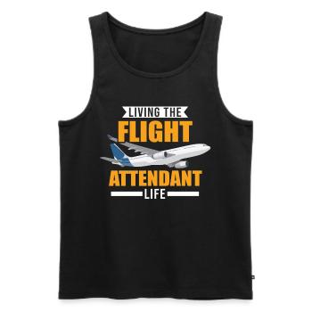 Living the Flight Attendant Life Flugbegleiter - Männer Premium Bio Tank Top - Schwarz - Vorne - Michal (187cm)