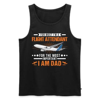 Flight Attendant Father Flight Attendant Dad - Men's Premium Organic Tank Top - black - Front - Michal (187cm)