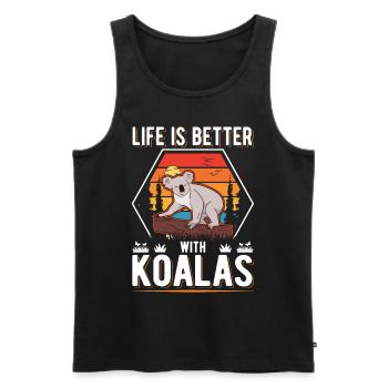 Life is better with Koalas Koala Bear - Men's Premium Organic Tank Top - black - Front - Michal (187cm)