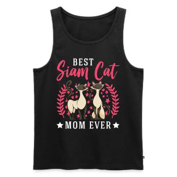 Siamese Cats Mama Siam Cat Mom - Men's Premium Organic Tank Top - black - Front - AI Model Male 178 light (178cm)