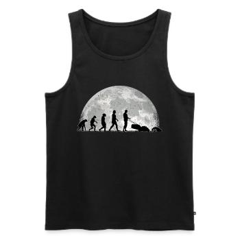 Mähroboter Evolution Mond Rasenroboter - Männer Premium Bio Tank Top - Schwarz - Vorne - AI Model Male 178 light (178cm)