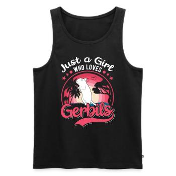 Juste une fille qui aime Gerbils Mädchen Rennmaus - Débardeur bio Premium Homme - noir - Devant - Michal (187cm)