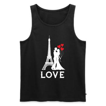 L’amour sur la Tour Eiffel Paris France Français - Débardeur bio Premium Homme - noir - Devant - Michal (187cm)