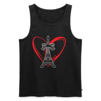 Eiffelturm Herz Franzosen Paris Frankreich - Männer Premium Bio Tank Top - Schwarz - Vorne - Michal (187cm)