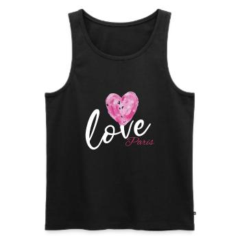 Heart for Paris in France and French - Men's Premium Organic Tank Top - black - Front - Michal (187cm)
