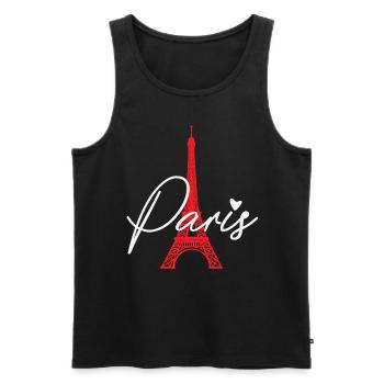Paris Eiffelturm französisch Frankreich - Männer Premium Bio Tank Top - Schwarz - Vorne - Michal (187cm)