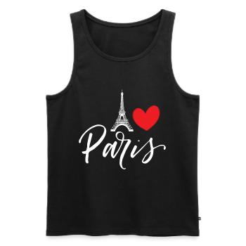 Paris Herz Eiffelturm auf Französisch Frankreich - Männer Premium Bio Tank Top - Schwarz - Vorne - Michal (187cm)
