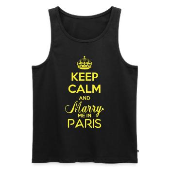 Mariage à Paris avec la Tour Eiffel - Débardeur bio Premium Homme - noir - Devant - AI Model Male 178 light (178cm)
