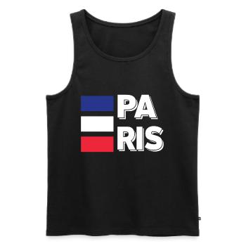 Paris in France French colours - Men's Premium Organic Tank Top - black - Front - Michal (187cm)