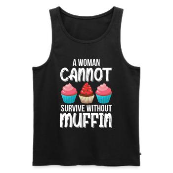 Muffin without can not woman - Men's Premium Organic Tank Top - black - Front - Michal (187cm)