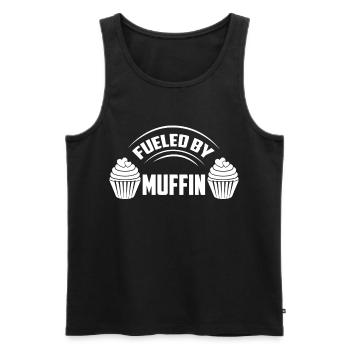 Fourré de muffins et de tartes à la crème - Débardeur bio Premium Homme - noir - Devant - AI Model Male 178 light (178cm)