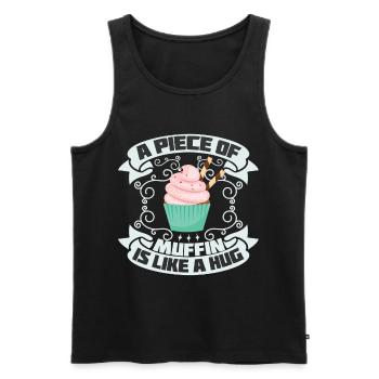 Muffin ein Stück ist wie eine Umarmung - Männer Premium Bio Tank Top - Schwarz - Vorne - Michal (187cm)
