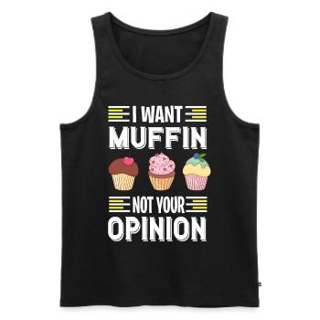 Ich will Muffins essen ein süßes Gebäck - Männer Premium Bio Tank Top - Schwarz - Vorne - AI Model Male 178 light (178cm)