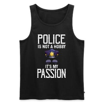 Insigne de shérif de la passion de la police - Débardeur bio Premium Homme - noir - Devant - Michal (187cm)