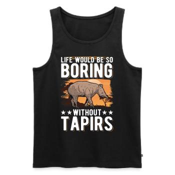 La vie serait si ennuyeuse sans Tapirs - Débardeur bio Premium Homme - noir - Devant - Michal (187cm)