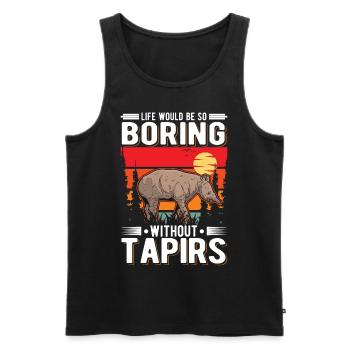 La vie serait si ennuyeuse sans Tapirs - Débardeur bio Premium Homme - noir - Devant - Michal (187cm)