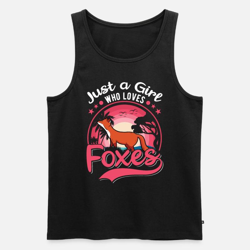 Fuchs Mädchen Geschenk - Männer Premium Bio Tank Top - Schwarz