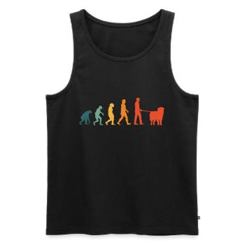 Leonberger Evolution Retro - Men's Premium Organic Tank Top - black - Front - AI Model Male 178 light (178cm)