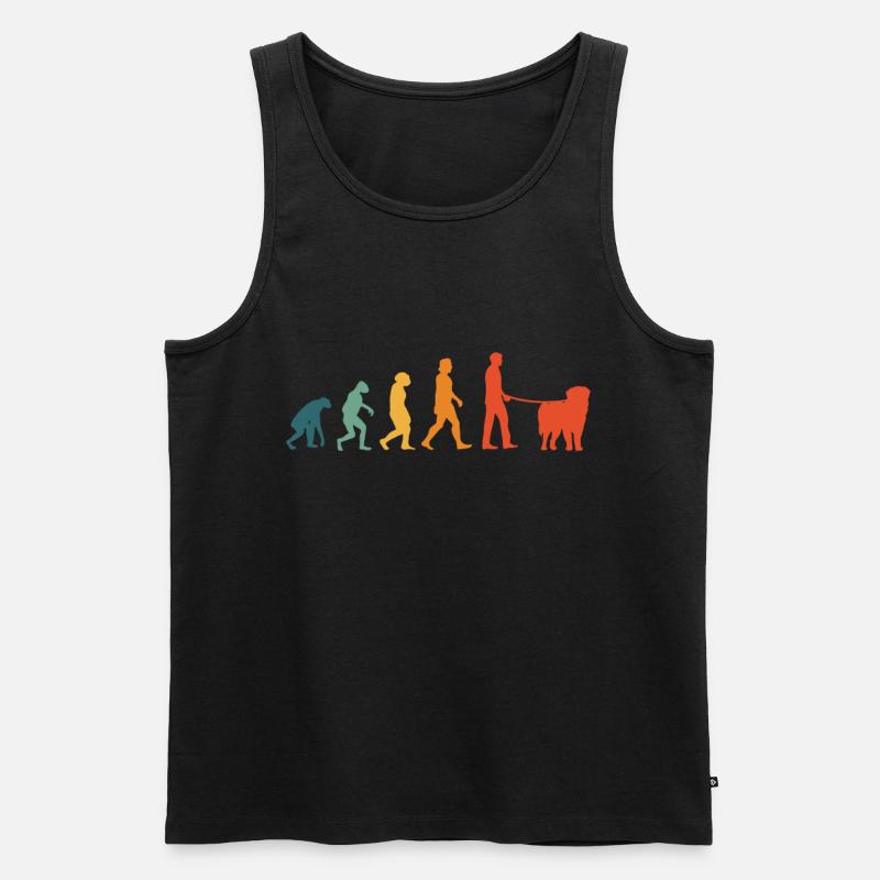 Leonberger Evolution Retro - Männer Premium Bio Tank Top - Schwarz