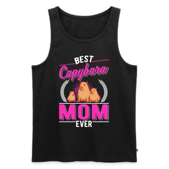 Best Capybara Mom Ever Wasserschwein Capibara - Men's Premium Organic Tank Top - black - Front - Michal (187cm)