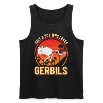 Juste un garçon qui aime Gerbils Junge Rennmaus - Débardeur bio Premium Homme - noir - Devant - Michal (187cm)