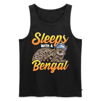 Bengal Cat Cat Cat Cat Lover - Men's Premium Organic Tank Top - black - Front - Michal (187cm)