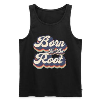 Linux Retro Born To Be Root pour les nerds - Débardeur bio Premium Homme - noir - Devant - AI Model Male 178 light (178cm)