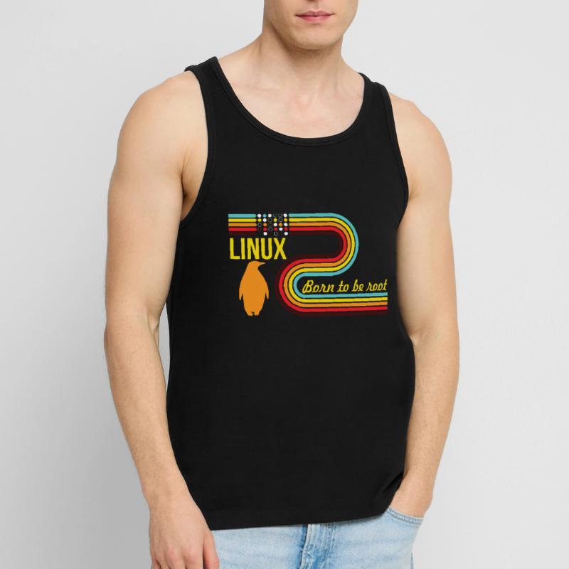 Né pour être Root Linux Nerd Geek Coding Débardeur bio Premium Homme