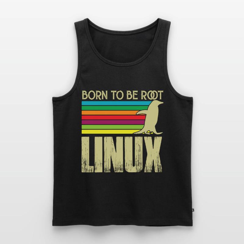Linux Né pour être root Admin Linux Débardeur bio Premium Homme
