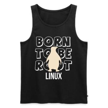 Né pour être administrateur Linux root pour Nerd et Geeks - Débardeur bio Premium Homme - noir - Devant - AI Model Male 178 light (178cm)