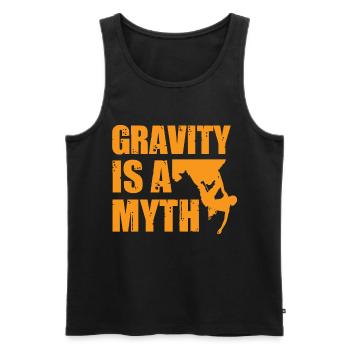 Schwerkraft Mythos Klettern Bouldern Bergsteiger - Männer Premium Bio Tank Top - Schwarz - Vorne - Michal (187cm)