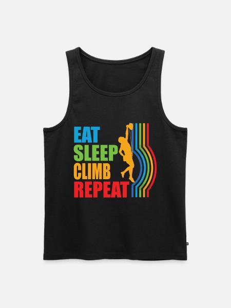 Eet slaapklim Herhaal boulderen klimmen - Mannen Premium Bio Tanktop - zwart