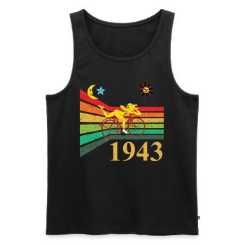 Bicycle Day 1943 Retro Radtour Hofmann Zauberwald - Männer Premium Bio Tank Top - Schwarz - Vorne - AI Model Male 178 light (178cm)