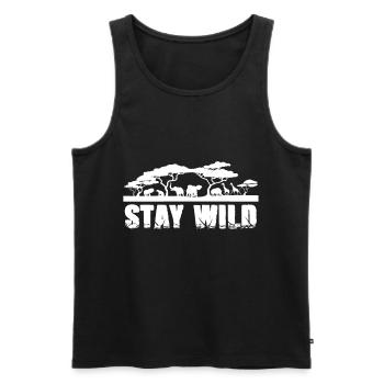 Afrika Safari sei wild Löwen Giraffen Elefanten - Männer Premium Bio Tank Top - Schwarz - Vorne - Michal (187cm)