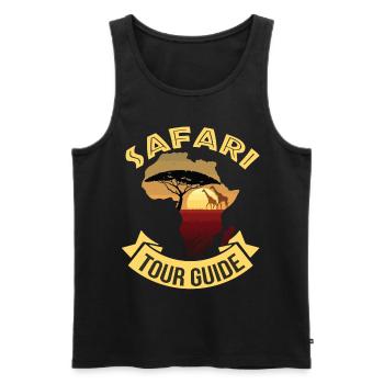 Safari Tour Afrique Girafe - Débardeur bio Premium Homme - noir - Devant - Michal (187cm)