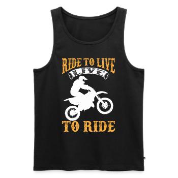 Motocross Ride Offroad Bike Moto Race - Débardeur bio Premium Homme - noir - Devant - Michal (187cm)